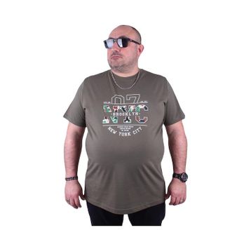 Moc Grande 23115 Nyc Büyük Beden Haki Erkek T-shirt