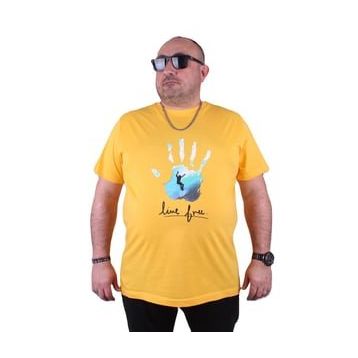 Moc Grande 23117 Surf Büyük Beden Sarı Erkek T-shirt