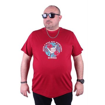 Moc Grande 23119 Sıfır Yaka Summer Bordo Erkek T-shirt