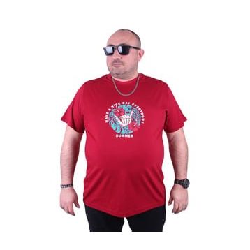 Moc Grande 23119 Sıfır Yaka Summer Bordo Erkek T-shirt
