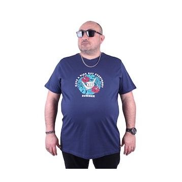Moc Grande 23119 Summer Büyük Beden Marin Erkek T-shirt