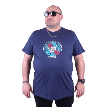 Moc Grande 23119 Summer Büyük Beden Marin Erkek T-shirt