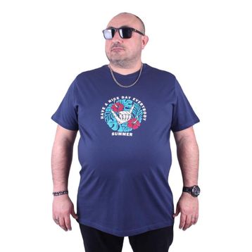 Moc Grande 23119 Summer Büyük Beden Marin Erkek T-shirt