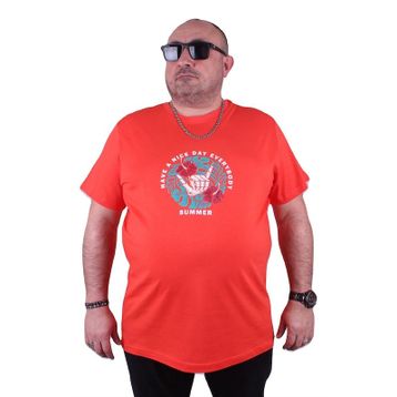 Moc Grande 23119 Summer Büyük Beden Nar Çiçeği Erkek T-shirt