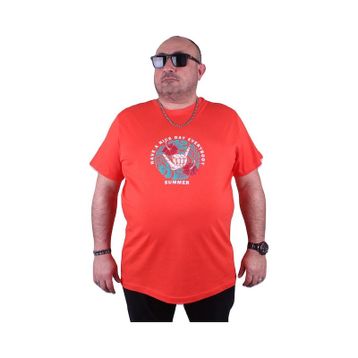 Moc Grande 23119 Summer Büyük Beden Nar Çiçeği Erkek T-shirt
