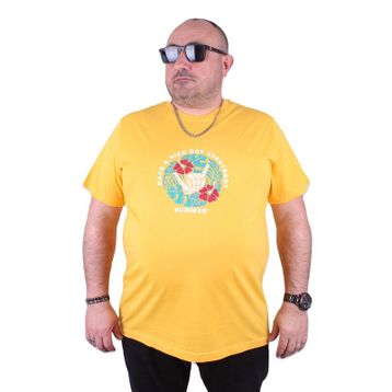 Moc Grande 23119 Summer Büyük Beden Sarı Erkek T-shirt
