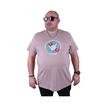 Moc Grande 23119 Summer Büyük Beden Toprak Erkek T-shirt