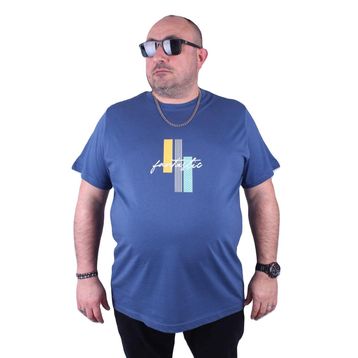 Moc Grande 23121 Fantastic Büyük Beden İndigo Erkek T-shirt