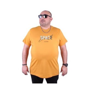 Moc Grande 23123 Space Büyük Beden Hardal Erkek T-shirt