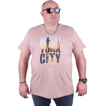 Moc Grande 23125 New York City Büyük Beden Bej Erkek T-shirt