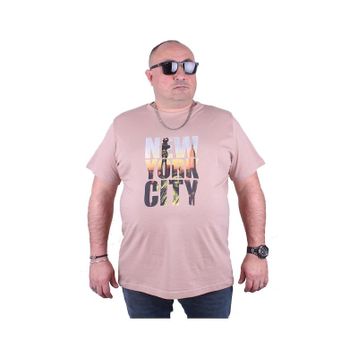 Moc Grande 23125 New York City Büyük Beden Bej Erkek T-shirt