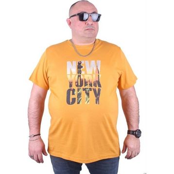 Moc Grande 23125 New York City Büyük Beden Hardal Erkek T-shirt