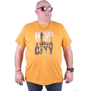Moc Grande 23125 New York City Büyük Beden Hardal Erkek T-shirt