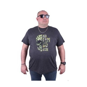 Moc Grande 23126 No Gain Büyük Beden Antrasit Melanj Erkek T-shirt
