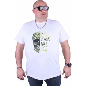 Moc Grande 23126 No Gain Büyük Beden Beyaz Erkek T-shirt
