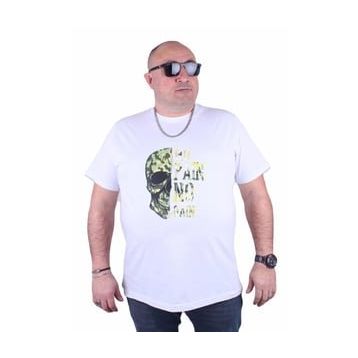 Moc Grande 23126 No Gain Büyük Beden Beyaz Erkek T-shirt