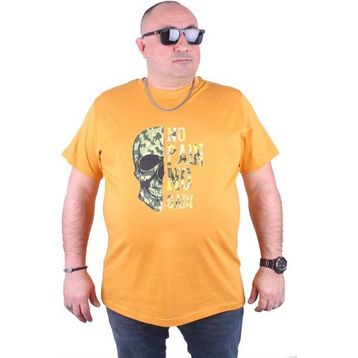 Moc Grande 23126 No Gain Büyük Beden Hardal Erkek T-shirt