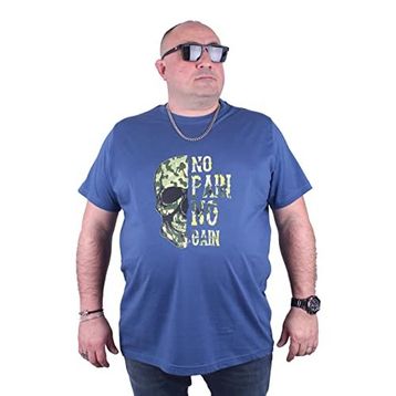 Moc Grande 23126 No Gain Büyük Beden İndigo Erkek T-shirt