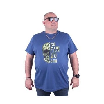 Moc Grande 23126 No Gain Büyük Beden İndigo Erkek T-shirt
