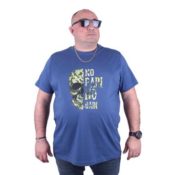 Moc Grande 23126 No Gain Büyük Beden İndigo Erkek T-shirt