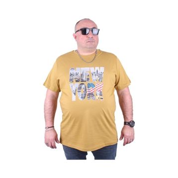 Moc Grande 23129 New York Büyük Beden Hardal Erkek T-shirt