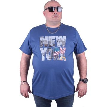 Moc Grande 23129 New York Büyük Beden İndigo Erkek T-shirt