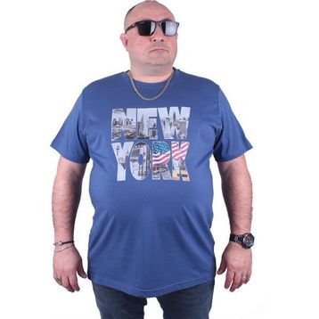Moc Grande 23129 New York Büyük Beden İndigo Erkek T-shirt