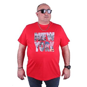 Moc Grande 23129 New York Büyük Beden Kırmızı Erkek T-shirt