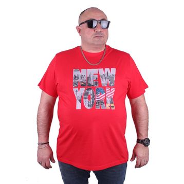 Moc Grande 23129 New York Büyük Beden Kırmızı Erkek T-shirt