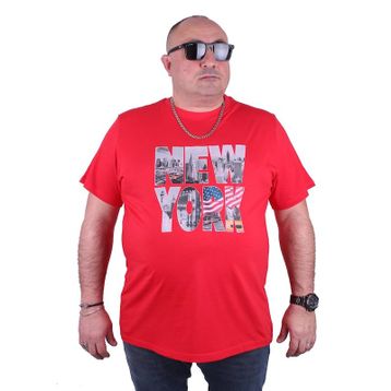 Moc Grande 23129 New York Büyük Beden Kırmızı Erkek T-shirt