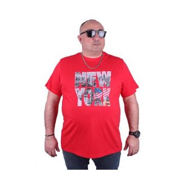 Moc Grande 23129 New York Büyük Beden Kırmızı Erkek T-shirt