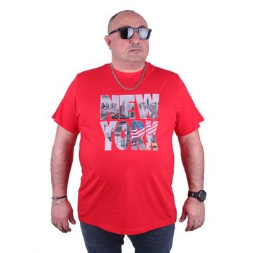 Moc Grande 23129 New York Büyük Beden Kırmızı Erkek T-shirt