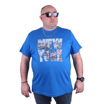 Moc Grande 23129 New York Büyük Beden Saks Erkek T-shirt