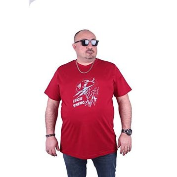 Moc Grande 23132 Lightning Büyük Beden Bordo Erkek T-shirt