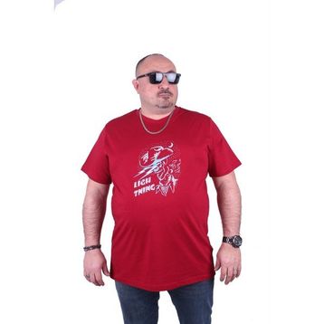 Moc Grande 23132 Lightning Büyük Beden Bordo Erkek T-shirt
