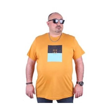 Moc Grande 23136 Seaing Büyük Beden Hardal Erkek T-shirt