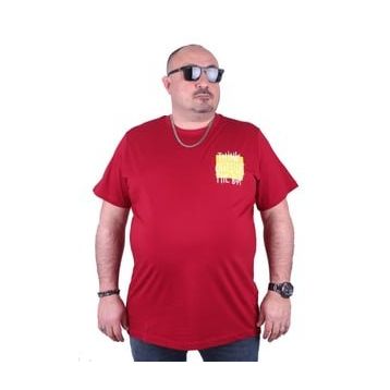 Moc Grande 23137 Outside Büyük Beden Bordo Erkek T-shirt