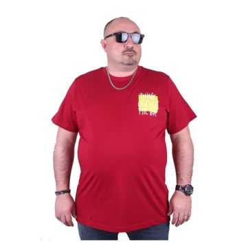 Moc Grande 23137 Outside Büyük Beden Bordo Erkek T-shirt