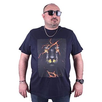 Moc Grande 23138 Lion Büyük Beden Lacivert Erkek T-shirt