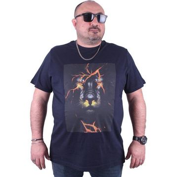 Moc Grande 23138 Lion Büyük Beden Lacivert Erkek T-shirt