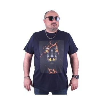 Moc Grande 23138 Lion Büyük Beden Lacivert Erkek T-shirt