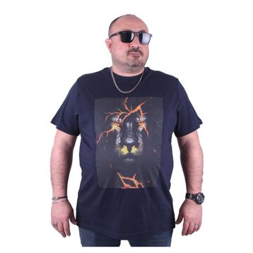 Moc Grande 23138 Lion Büyük Beden Lacivert Erkek T-shirt