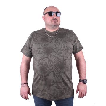 Moc Grande 23148 Palm Leaf Büyük Beden Haki Erkek T-shirt