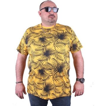 Moc Grande 23148 Palm Leaf Büyük Beden Sarı Erkek T-shirt