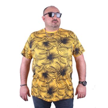 Moc Grande 23148 Palm Leaf Büyük Beden Sarı Erkek T-shirt