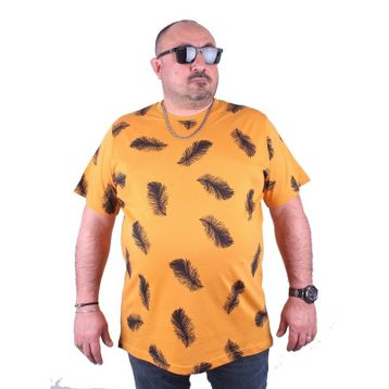 Moc Grande 23149 Feather Büyük Beden Hardal Erkek T-shirt