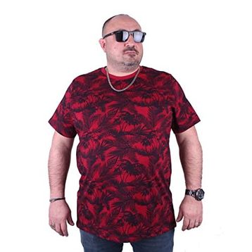 Moc Grande 23150 Beach Palm Büyük Beden Bordo Erkek T-shirt