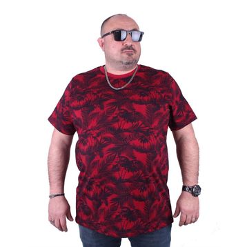 Moc Grande 23150 Beach Palm Büyük Beden Bordo Erkek T-shirt