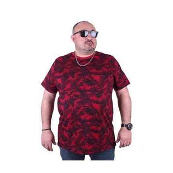 Moc Grande 23150 Beach Palm Büyük Beden Bordo Erkek T-shirt