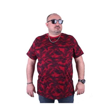 Moc Grande 23150 Beach Palm Büyük Beden Bordo Erkek T-shirt